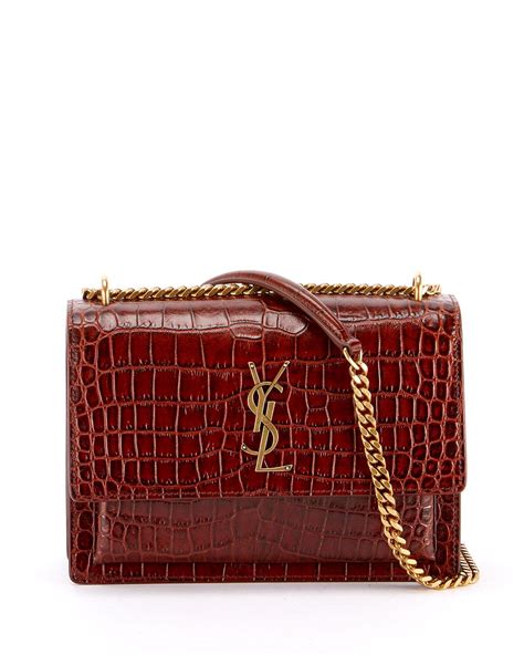 ysl mini sunset shoulder bag|YSL sunset bag medium croc.